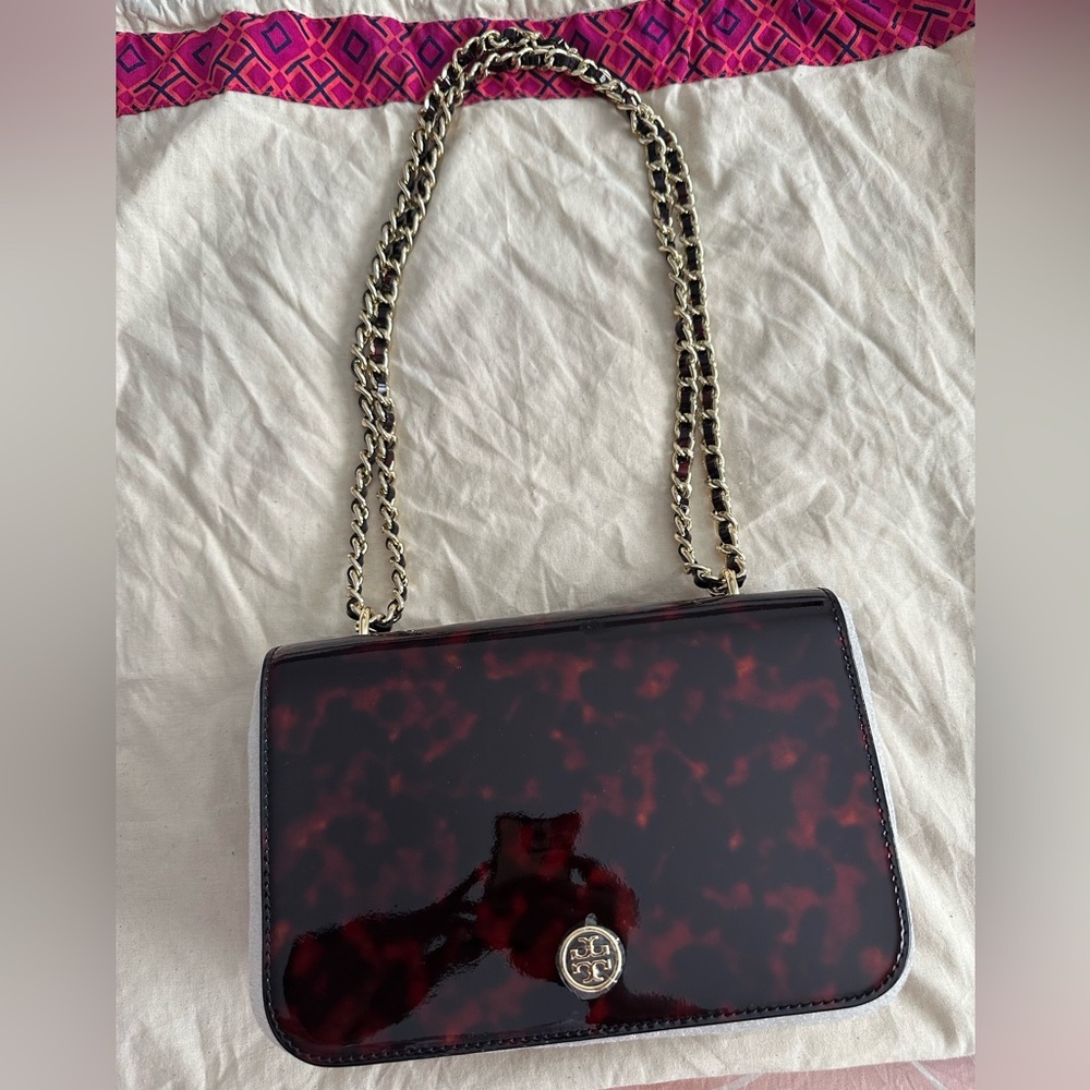 Tory Burch Brown and Gold Shoulder Bag